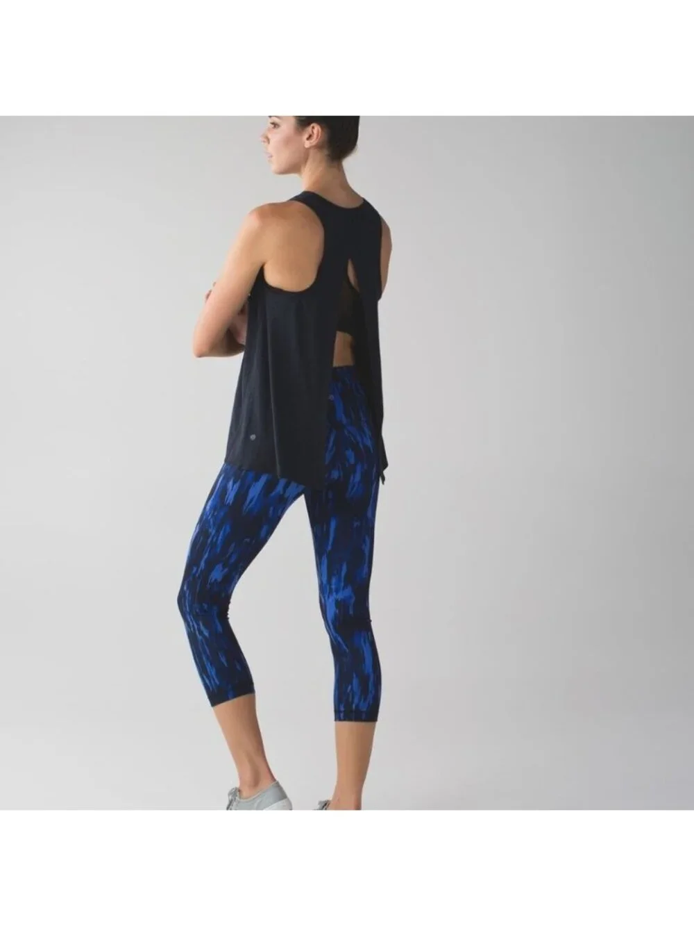 Lululemon Wunder Under Crop (Hi-Rise)Painted Animal Sprinkler Black